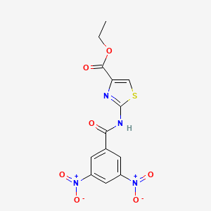 molecular formula C13H10N4O7S B2932268 ethyl 2-(3,5-dinitrobenzamido)-1,3-thiazole-4-carboxylate CAS No. 324538-47-8