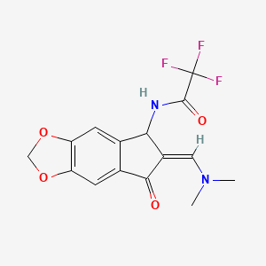 molecular formula C15H13F3N2O4 B2932281 N-[(6Z)-6-[(dimethylamino)methylidene]-7-oxo-2H,5H,6H,7H-indeno[5,6-d][1,3]dioxol-5-yl]-2,2,2-trifluoroacetamide CAS No. 691879-64-8