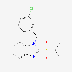 molecular formula C17H17ClN2O2S B2932283 1-(3-chlorobenzyl)-2-(isopropylsulfonyl)-1H-benzo[d]imidazole CAS No. 886903-96-4