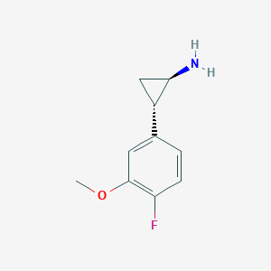 B2932292 (1R,2S)-2-(4-Fluoro-3-methoxyphenyl)cyclopropan-1-amine CAS No. 2227875-43-4