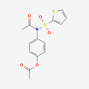molecular formula C14H13NO5S2 B2932294 4-[Acetyl(2-thienylsulfonyl)amino]phenyl acetate CAS No. 494827-71-3