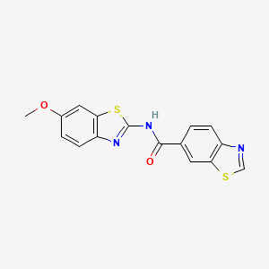 molecular formula C16H11N3O2S2 B2932302 N-(6-methoxy-1,3-benzothiazol-2-yl)-1,3-benzothiazole-6-carboxamide CAS No. 681166-23-4