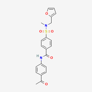 molecular formula C21H20N2O5S B2932317 N-(4-acetylphenyl)-4-{[(furan-2-yl)methyl](methyl)sulfamoyl}benzamide CAS No. 941996-49-2