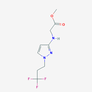 molecular formula C9H12F3N3O2 B2932319 Methyl (1-(3,3,3-trifluoropropyl)-1H-pyrazol-3-yl)glycinate CAS No. 2247207-15-2