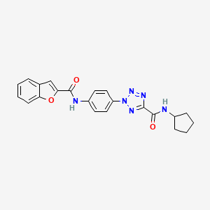 molecular formula C22H20N6O3 B2932323 2-(4-(benzofuran-2-carboxamido)phenyl)-N-cyclopentyl-2H-tetrazole-5-carboxamide CAS No. 1396682-65-7