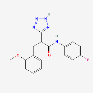 molecular formula C17H16FN5O2 B2932325 N-(4-fluorophenyl)-3-(2-methoxyphenyl)-2-(2H-tetrazol-5-yl)propanamide CAS No. 483993-70-0