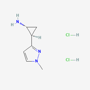 molecular formula C7H13Cl2N3 B2932358 trans-2-(1-Methyl-1h-pyrazol-3-yl)cyclopropanamine dihydrochloride CAS No. 1899946-27-0