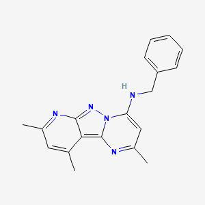 molecular formula C19H19N5 B2932377 N-benzyl-4,11,13-trimethyl-3,7,8,10-tetrazatricyclo[7.4.0.02,7]trideca-1,3,5,8,10,12-hexaen-6-amine CAS No. 896845-67-3