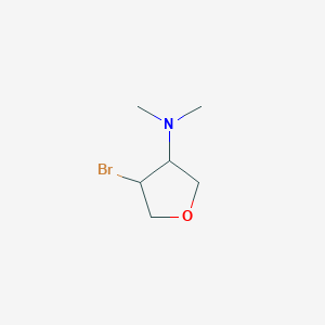 molecular formula C6H12BrNO B2932378 4-bromo-N,N-dimethyloxolan-3-amine CAS No. 2150438-46-1