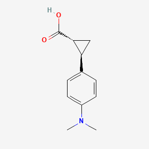 molecular formula C12H15NO2 B2932383 rel-(1R,2R)-2-(4-(Dimethylamino)phenyl)cyclopropanecarboxylic acid CAS No. 2307771-93-1