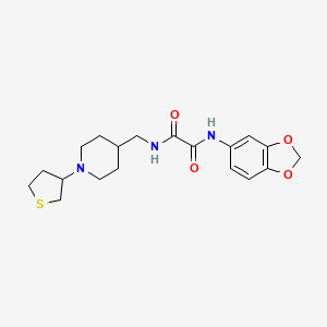 molecular formula C19H25N3O4S B2932430 N-(2H-1,3-benzodioxol-5-yl)-N'-{[1-(thiolan-3-yl)piperidin-4-yl]methyl}ethanediamide CAS No. 2034573-23-2