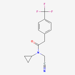 molecular formula C14H13F3N2O B2932439 N-(cyanomethyl)-N-cyclopropyl-2-[4-(trifluoromethyl)phenyl]acetamide CAS No. 1252276-69-9