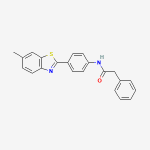 molecular formula C22H18N2OS B2932447 N-[4-(6-methyl-1,3-benzothiazol-2-yl)phenyl]-2-phenylacetamide CAS No. 95856-80-7