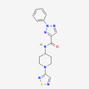 molecular formula C16H17N7OS B2932456 2-phenyl-N-[1-(1,2,5-thiadiazol-3-yl)piperidin-4-yl]-2H-1,2,3-triazole-4-carboxamide CAS No. 2034379-23-0