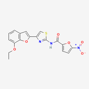 molecular formula C18H13N3O6S B2932490 N-[4-(7-ethoxy-1-benzofuran-2-yl)-1,3-thiazol-2-yl]-5-nitrofuran-2-carboxamide CAS No. 921526-47-8