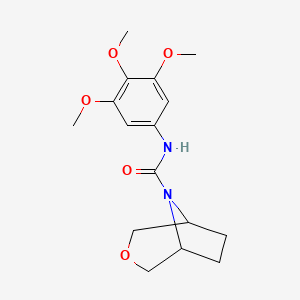 molecular formula C16H22N2O5 B2932499 N-(3,4,5-Trimethoxyphenyl)-3-oxa-8-azabicyclo[3.2.1]octane-8-carboxamide CAS No. 1396872-92-6