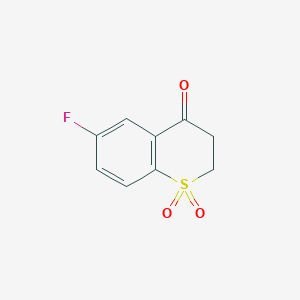 molecular formula C9H7FO3S B2932515 6-Fluoro-1,1-dioxo-2,3-dihydrothiochromen-4-one CAS No. 21243-22-1