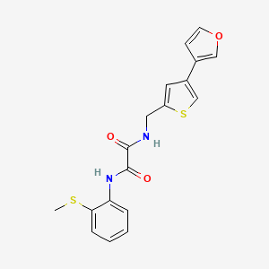 molecular formula C18H16N2O3S2 B2932554 N-{[4-(furan-3-yl)thiophen-2-yl]methyl}-N'-[2-(methylsulfanyl)phenyl]ethanediamide CAS No. 2380061-90-3