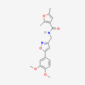 molecular formula C19H20N2O5 B2932616 N-((5-(3,4-dimethoxyphenyl)isoxazol-3-yl)methyl)-2,5-dimethylfuran-3-carboxamide CAS No. 1210402-42-8