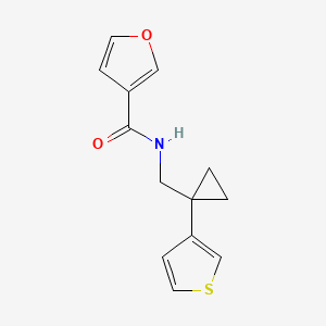 molecular formula C13H13NO2S B2932635 N-{[1-(thiophen-3-yl)cyclopropyl]methyl}furan-3-carboxamide CAS No. 2415490-06-9
