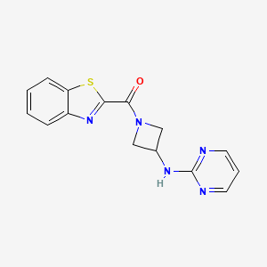molecular formula C15H13N5OS B2932637 N-[1-(1,3-benzothiazole-2-carbonyl)azetidin-3-yl]pyrimidin-2-amine CAS No. 2319785-13-0