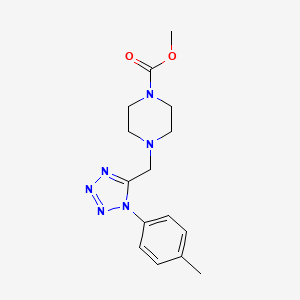 molecular formula C15H20N6O2 B2932638 methyl 4-((1-(p-tolyl)-1H-tetrazol-5-yl)methyl)piperazine-1-carboxylate CAS No. 1049424-82-9