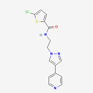molecular formula C15H13ClN4OS B2932644 5-chloro-N-{2-[4-(pyridin-4-yl)-1H-pyrazol-1-yl]ethyl}thiophene-2-carboxamide CAS No. 2034372-08-0