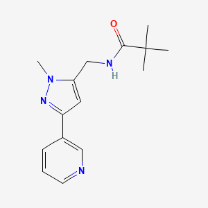 molecular formula C15H20N4O B2932666 N-((1-methyl-3-(pyridin-3-yl)-1H-pyrazol-5-yl)methyl)pivalamide CAS No. 2034376-09-3