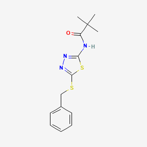 molecular formula C14H17N3OS2 B2932692 N-(5-(benzylthio)-1,3,4-thiadiazol-2-yl)pivalamide CAS No. 393565-30-5