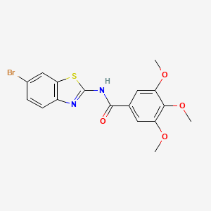 molecular formula C17H15BrN2O4S B2932709 N-(6-bromo-1,3-benzothiazol-2-yl)-3,4,5-trimethoxybenzamide CAS No. 424802-47-1