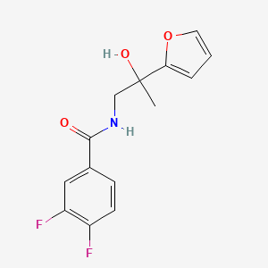molecular formula C14H13F2NO3 B2932725 3,4-difluoro-N-[2-(furan-2-yl)-2-hydroxypropyl]benzamide CAS No. 1396687-52-7