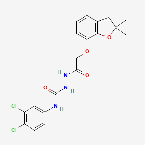 molecular formula C19H19Cl2N3O4 B2932733 N-{[(3,4-dichlorophenyl)carbamoyl]amino}-2-[(2,2-dimethyl-2,3-dihydro-1-benzofuran-7-yl)oxy]acetamide CAS No. 1024244-52-7