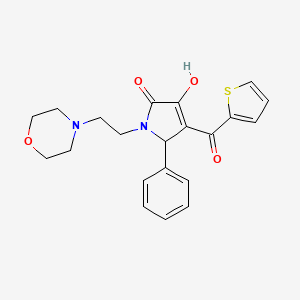 molecular formula C21H22N2O4S B2932741 3-hydroxy-1-(2-morpholinoethyl)-5-phenyl-4-(thiophene-2-carbonyl)-1H-pyrrol-2(5H)-one CAS No. 380589-24-2