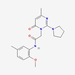 molecular formula C19H24N4O3 B2932756 N-(2-methoxy-5-methylphenyl)-2-[4-methyl-6-oxo-2-(pyrrolidin-1-yl)-1,6-dihydropyrimidin-1-yl]acetamide CAS No. 1251627-04-9