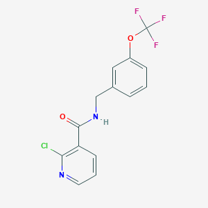 molecular formula C14H10ClF3N2O2 B2932764 2-chloro-N-{[3-(trifluoromethoxy)phenyl]methyl}pyridine-3-carboxamide CAS No. 1023518-67-3