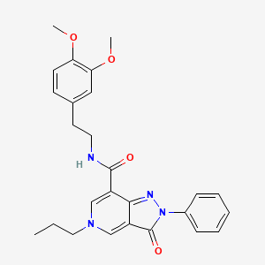 molecular formula C26H28N4O4 B2932765 N-[2-(3,4-dimethoxyphenyl)ethyl]-3-oxo-2-phenyl-5-propyl-2H,3H,5H-pyrazolo[4,3-c]pyridine-7-carboxamide CAS No. 923178-72-7