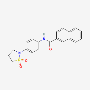 molecular formula C20H18N2O3S B2932778 N-(4-(1,1-dioxidoisothiazolidin-2-yl)phenyl)-2-naphthamide CAS No. 942010-94-8