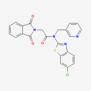 molecular formula C23H15ClN4O3S B2932811 N-(6-chloro-1,3-benzothiazol-2-yl)-2-(1,3-dioxo-2,3-dihydro-1H-isoindol-2-yl)-N-[(pyridin-3-yl)methyl]acetamide CAS No. 891113-89-6