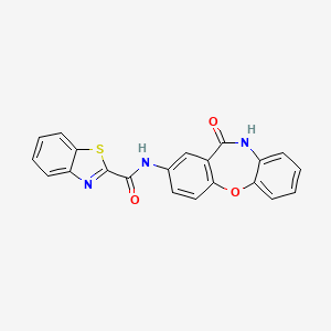 molecular formula C21H13N3O3S B2932827 N-(11-oxo-10,11-dihydrodibenzo[b,f][1,4]oxazepin-2-yl)benzo[d]thiazole-2-carboxamide CAS No. 1209839-29-1