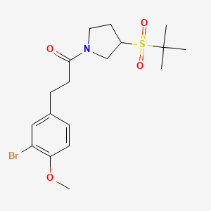 molecular formula C18H26BrNO4S B2932828 3-(3-Bromo-4-methoxyphenyl)-1-(3-(tert-butylsulfonyl)pyrrolidin-1-yl)propan-1-one CAS No. 1797212-47-5
