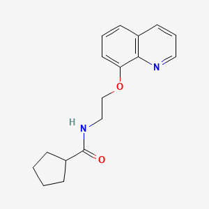 molecular formula C17H20N2O2 B2932839 N-(2-(quinolin-8-yloxy)ethyl)cyclopentanecarboxamide CAS No. 1234838-68-6
