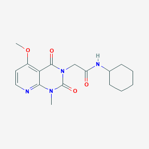 molecular formula C17H22N4O4 B2932845 N-cyclohexyl-2-(5-methoxy-1-methyl-2,4-dioxo-1,2-dihydropyrido[2,3-d]pyrimidin-3(4H)-yl)acetamide CAS No. 946248-31-3