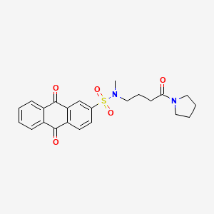 molecular formula C23H24N2O5S B2932875 N-methyl-9,10-dioxo-N-(4-oxo-4-(pyrrolidin-1-yl)butyl)-9,10-dihydroanthracene-2-sulfonamide CAS No. 941924-64-7