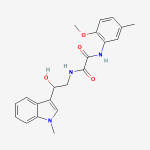 molecular formula C21H23N3O4 B2932880 N-[2-hydroxy-2-(1-methyl-1H-indol-3-yl)ethyl]-N'-(2-methoxy-5-methylphenyl)ethanediamide CAS No. 1448129-93-8