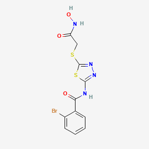 molecular formula C11H9BrN4O3S2 B2932903 2-bromo-N-(5-((2-(hydroxyamino)-2-oxoethyl)thio)-1,3,4-thiadiazol-2-yl)benzamide CAS No. 904277-21-0
