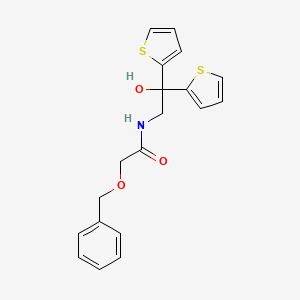 molecular formula C19H19NO3S2 B2932920 2-(benzyloxy)-N-(2-hydroxy-2,2-di(thiophen-2-yl)ethyl)acetamide CAS No. 2034237-94-8