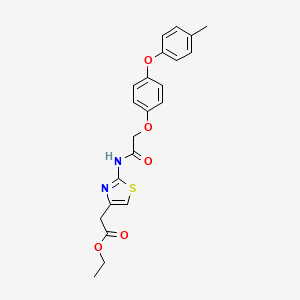 molecular formula C22H22N2O5S B2932950 Ethyl 2-(2-(2-(4-(p-tolyloxy)phenoxy)acetamido)thiazol-4-yl)acetate CAS No. 306736-59-4