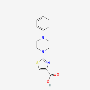 molecular formula C15H17N3O2S B2932993 2-[4-(4-Methylphenyl)piperazin-1-yl]-1,3-thiazole-4-carboxylic acid CAS No. 1706455-85-7