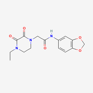 molecular formula C15H17N3O5 B2933004 N-(2H-1,3-benzodioxol-5-yl)-2-(4-ethyl-2,3-dioxopiperazin-1-yl)acetamide CAS No. 868680-57-3