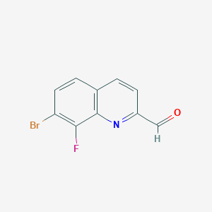 molecular formula C10H5BrFNO B2933006 7-Bromo-8-fluoroquinoline-2-carbaldehyde CAS No. 2377034-79-0